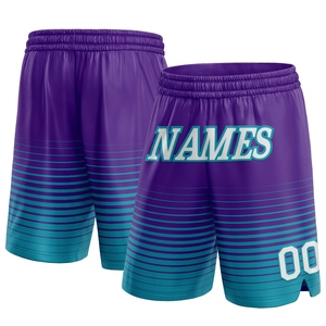 Industrie Direct Engro Sportswear Basketball Shorts Custom Purple White-Teal Pinstripe Fade Fashion Authentique Basketball Shorts - Product Image 1