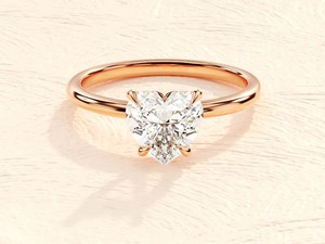 Hermoso anillo de compromiso de diamante cultivado en laboratorio con corte de corazón de cuatro puntas, joyería personalizada, corte excelente, el mejor regalo para mujeres - Product Image 2