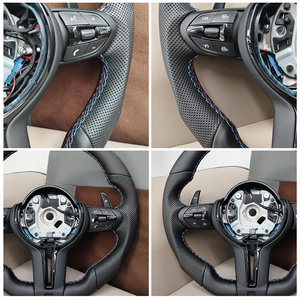 Volante Sportivo <span class=keywords><strong>M</strong></span> in Pelle Nera con Fondo Piatto per BMW F10 F30 F31 F32 F20 E90 E87 E92 X6 E71 X5 E70 F15 F16 - Product Image 4