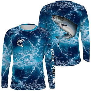 Camisas de Pesca Personalizadas con Protección Solar para Hombre, Manga Larga, Poliéster Transpirable, Spandex, Servicio OEM Personalizado - Product Image 5