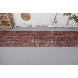 พรมตุรกีแนววินเทจพรมสานแบบแบนสีแดง2.6 x 9.9ft สำหรับห้องนั่งเล่นตกแต่งห้องโถงผ้าขนสัตว์น้ำยาง - Product Image 3