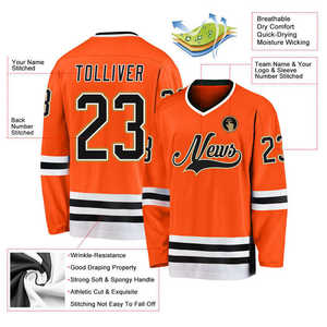 Custom Long Sleeve Digital Sublimation Printing High Quality Breathable 100% Polyester Quick Dry Ice Hockey Jersey for Men - Product Image 2