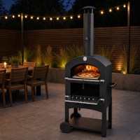 Four à pizza d'extérieur 12 pouces avec brûleur au bois, 400 ° Four à pizza C Max 156 cm de hauteur avec thermomètre et grille de cuisson