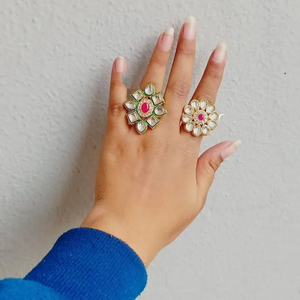 แหวนหิน kundan สำหรับงานแต่งงานของขวัญเพื่อนเจ้าสาวของขวัญสำหรับเพื่อนเจ้าสาวของขวัญคืนของขวัญของขวัญของขวัญ dholki ของขวัญผู้หญิงกำไลข้อมือบาร์ - Product Image 1