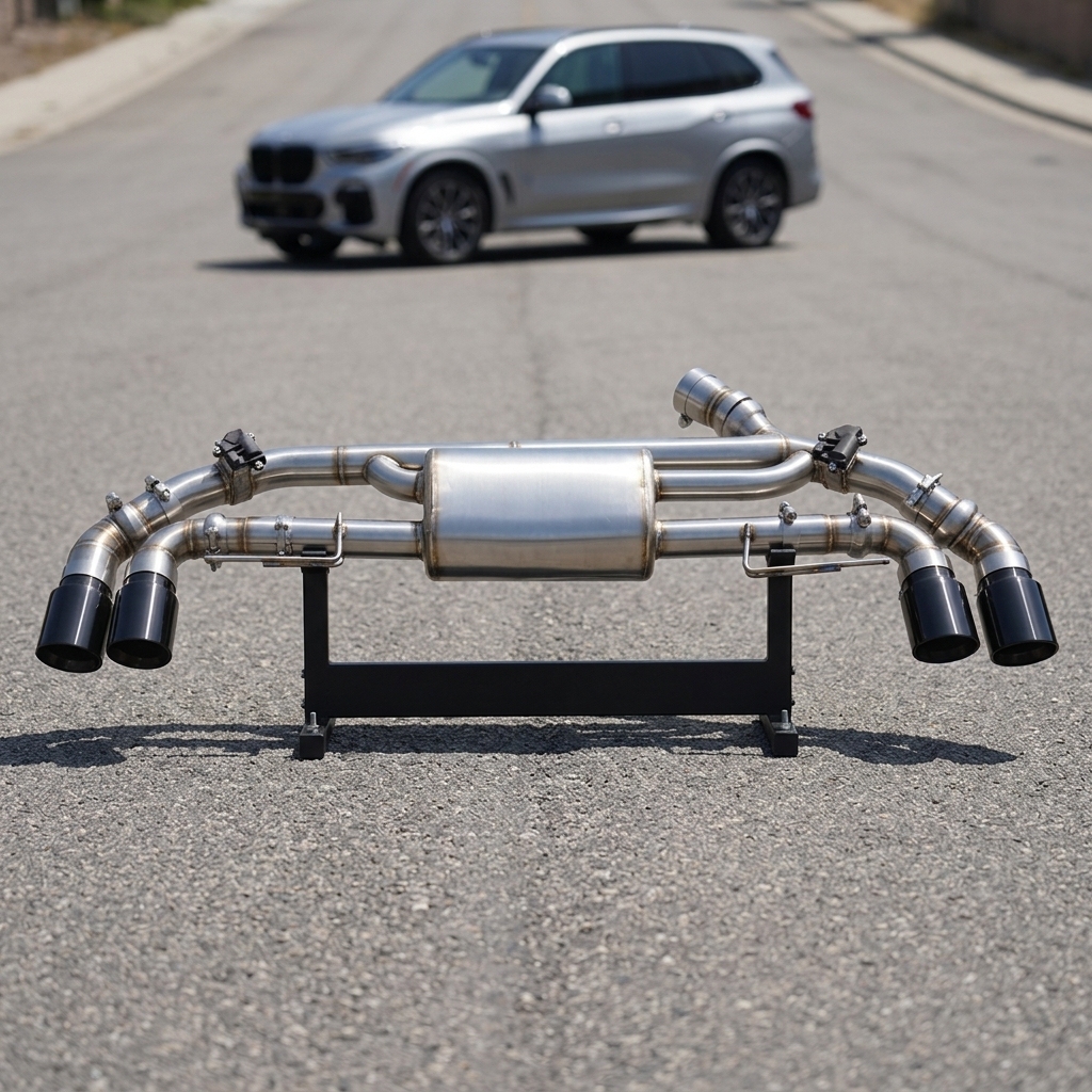 VantaFlow Racing Style 1.5mm SS304 Valvetronic Axle Exhaust System With Muffler for BMW X5 G05 45E 50E 3.0T 2019-2026