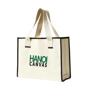 Trousse de maquillage en toile de coton bio élégante pour femmes de qualité supérieure fourre-tout réutilisable Logo personnalisé chaîne sac cosmétique à la mode - Product Image 2