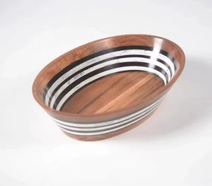 Tazón de fruta con forma de barco de resina y madera de mango hecho a mano Fabricante mayorista Venta directa de fábrica - Product Image 1