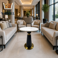 Table d'appoint moderne de luxe sur mesure avec base en métal pour projets de mobilier de salon d'hôtel, de villa ou d'appartement - Fabricant