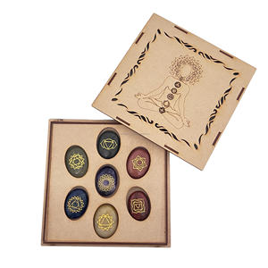 Venta al por mayor Juego de 7 Chakra Oval Grabado Cristales de Ágata Curativa de Alta Calidad Juego de Piedras Preciosas Metafísicas PARA LA Venta Precio al por mayor - Product Image 2