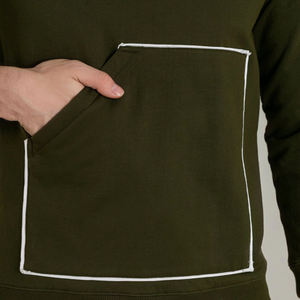 Logo personnalisé 2025 matériau thermique 100% coton hommes sweats couleur verte Style vêtements vêtements hommes sweats - Product Image 6