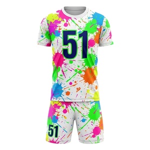 Uniforme de Fútbol Americano Personalizado con Diseño de Salpicaduras en Morado y Verde Azulado, Sublimado, 100% Poliéster, Secado Rápido, Antibacterial, Protección UV - Product Image 5