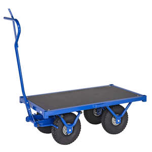 Heavy-Duty Blue Km330095 Folding <b>Platform</b> <b>Trolley</b> Four-Wheel Shopping Cart for Industrial Use OEM Customizable - Product Image 1