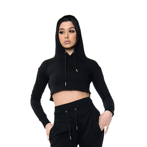 Stylish Custom Logo Zip-Up Hooded <b>Tracksuit</b> New Women's Jogging Solid 100% Cotton 2-Piece Collection - Product Image 4