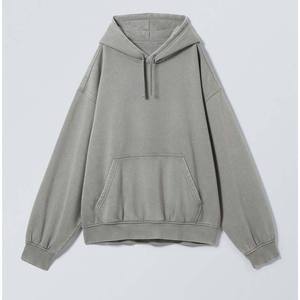 Pull à capuche gris chiné pour hommes polaire personnalisé Streetwear hiver sweats décontractés plaine surdimensionné hommes sweats à capuche - Product Image 3