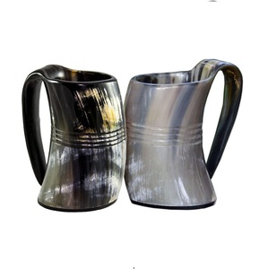 Taza de café de cuerno vikingo de alta calidad con Base de resina para uso en exteriores del hogar del coche con artesanías solares de India sheeri - Product Image 4