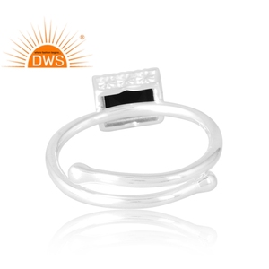 Meilleure vente 925 Sterling Silver Natural Black Spinal Gemstone Ring Bijoux personnalisés pour les femmes Cadeau pour elle - Product Image 2