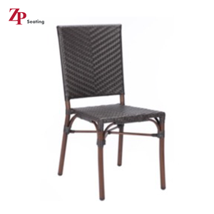 Ligero Durable Muebles de exterior Comedor Aluminio PE Mimbre Rattan <span class=keywords><strong>Bistro</strong></span> Restaurante Silla - Product Image 1