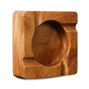 Modern Luxury Square Pocket Wooden <b>Ashtray</b> with 4 Slots Natural Wood for Home Car Hotel or Outdoor Use - Product Image 1