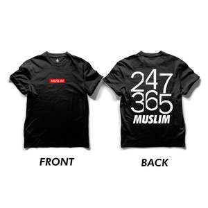 เสื้อเชิ้ตแขนสั้นมุสลิม 365 ตัว ผ้าฝ้าย 100% ระบายอากาศได้ดี ผ้าเจอร์ซีย์ถัก ลายพิมพ์ลำลองสำหรับฤดูร้อน - Product Image 1