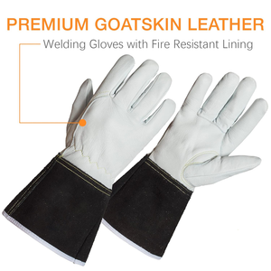 Heat Resistant Long Hand Leather <b>Tig</b> <b>Welding</b> <b>Gloves</b> for Welder Workers - Product Image 3