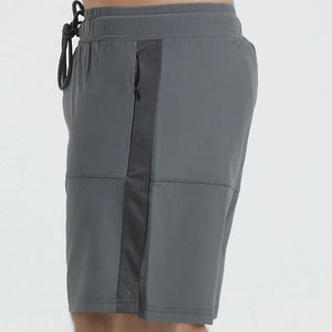 Pantalones Cortos Deportivos Personalizados para Hombre, de Secado Rápido, Grises, Elásticos, para Entrenamiento, Gimnasio, Correr, con Bolsillo con Cremallera, OEM, Marca Privada, Venta al Por Mayor - Product Image 4