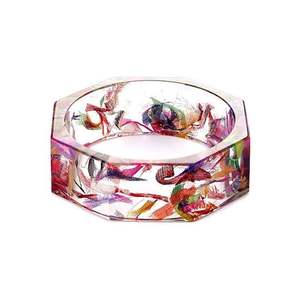 HACIENDO Joyería Resina Acrílico Pulsera Brazalete Exagerado Deslumbrante Multicolor Ancho Irregular Cuadrado Acrílico Pulseras para - Product Image 3