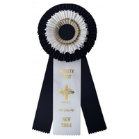 Ruban de Satin imprimé Logo personnalisé de haute qualité, Rosette multicolore, décoration de spectacle pour chien et animal de compagnie
