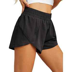 Short de sport design à cordon à séchage rapide pour femmes à fort impact avec poche à fermeture éclair Gym Fitness Yoga Shorts - Product Image 5