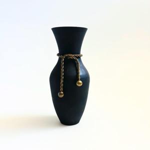 Flower <b>Vase</b> Elegant <b>Tall</b> Metal Flower <b>Vases</b> With <b>Black</b> Color Antique Finished For Interiors With Attractive Coastal Designing - Product Image 2