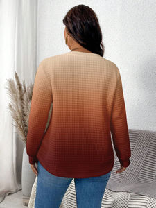 เสื้อสเวตเตอร์แบบสวมหัวของผู้หญิงเสื้อกันหนาวถักวาฟเฟิลวาฟเฟิลสีพื้นสไตล์มุกกำหนดเอง - Product Image 2