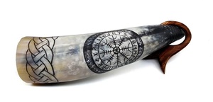 Cuerno Real Natural pulido hecho a mano vikingo cuerno Medieval para beber capacidad personalizable mejor calidad hecho a mano Gani Craft Impex - Product Image 3