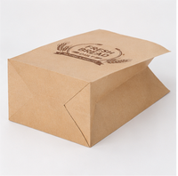 Sac en papier kraft brun imprimé sur mesure avec logo, fond carré, sac en papier SOS de qualité alimentaire pour l'emballage du pain de boulangerie