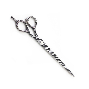 Surgical Grade Grooming <b>Scissor</b> Zebra Design Paper Coated <b>Dog</b> Hair Cutting <b>Scissor</b> With Adjustable Ringer Rest - Product Image 3