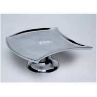 Nouvel Arrivage DCP DC-MC550 Présentoir à Gâteau Métallique Argent Poli, Plateau de Présentation Nickel Qualité Alimentaire, Logo Personnalisable pour Anniversaire