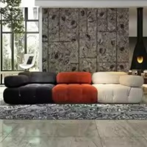 Smart Tufted Fabric Folding <b>Sofa</b> <b>for</b> Minimalist Homes - Product Image 2