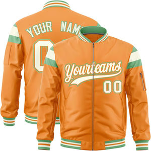 Blouson aviateur universitaire Hip Hop tissu satiné à rayures contrastées surdimensionné unisexe mode urbaine veste OEM ODM pour hommes - Product Image 4