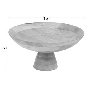 Tazón de Madera de Mango Natural sobre Pedestal - Product Image 3