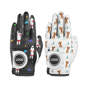 Gant de golf en cuir Cabretta personnalisé OEM Gants de golf noirs Gants de golf en tissu Cuir Cabretta de qualité supérieure Tout en cuir - Product Image 2