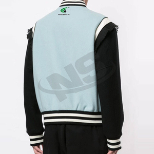 Veste d'hiver Letterman de couleur unie à col montant pour l'extérieur pour hommes vente en gros de vêtements de mode légers et coupe-vent personnalisés - Product Image 3