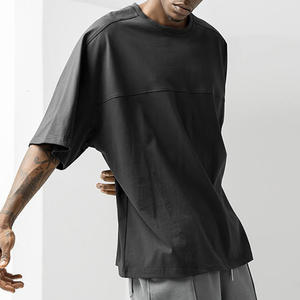 Primavera y verano hombres peso pesado 280gsm 100 algodón 25 colores tamaño suelto liso hombro caído Camiseta de manga corta de gran tamaño - Product Image 5