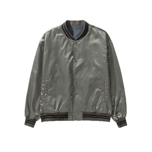 Chaqueta universitaria de seda satinada Rosa personalizada, chaqueta OEM a prueba de viento con cremallera para hombre y mujer, venta al por mayor de alta calidad - Product Image 3