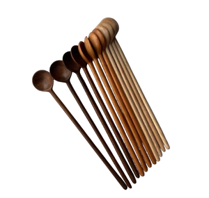 Juego de utensilios ecológicos de madera de acacia natural hechos a mano, cucharas de cocina tradicionales antiadherentes, espátula y tenedor, utensilios al por mayor - Product Image 6