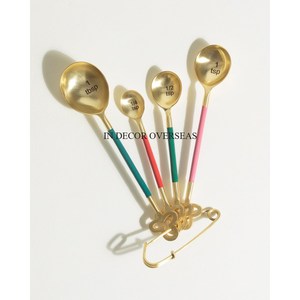 Cuillères à mesurer plaquées or en métal de qualité supérieure de concepteur de beau regard attrayant pour l'utilisation de cuisine de maison et de restaurants - Product Image 4