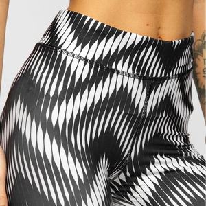 Women's High-Waist Sport Fitness <b>Wet</b> Look Yoga Leggings Sublimation Quality Mesh Material Plus Size Activewear - Product Image 5