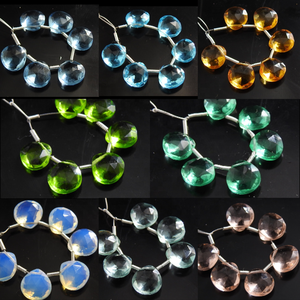 Cuentas sueltas de cristal facetado en forma de corazón de cuarzo azul iolita de 8 mm, hilo de 8 pulgadas para la fabricación de pendientes de lágrima y joyería - Product Image 6
