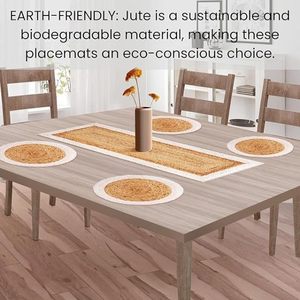 Best Theme Design Natural Jute <b>Placemat</b> Best for Parties and Other Functions Tableware Decorative Design <b>Rounded</b> <b>Placemat</b> Design - Product Image 6