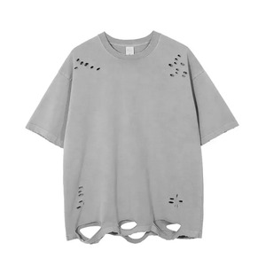 T-shirt vintage d'été personnalisé pour hommes 100% coton épais coupe ample nouveau design surdimensionné avec impression numérique solide - Product Image 1