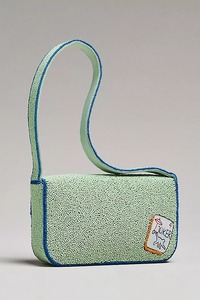 Large Capacity Velvet Fabric Hand Beaded Embroidered Portable Travel Cosmetic Jewelry <b>Storage</b> <b>Bag</b> Foldable Zipper <b>Multipurpose</b> - Product Image 2