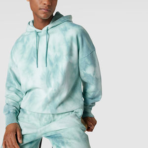 Ensemble court à capuche vintage uni pour homme, grande taille, tendance, 100% coton, sur mesure - Product Image 3