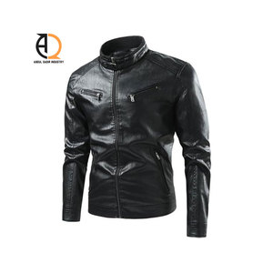 Veste en cuir pour homme, veste de motard, veste décontractée zippée, coupe-vent en cuir, veste en cuir légère en PU, veste de motard vintage - Product Image 2